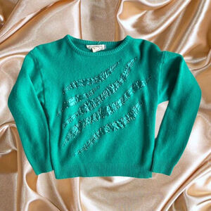 80s Embellished Wool Sweater (S)